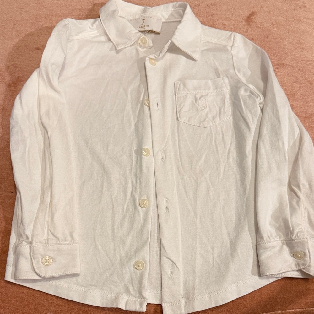 Jacadi White Button-Down Cotton Shirt for Kids